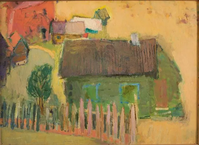 Painting of house by Felix Lembersky